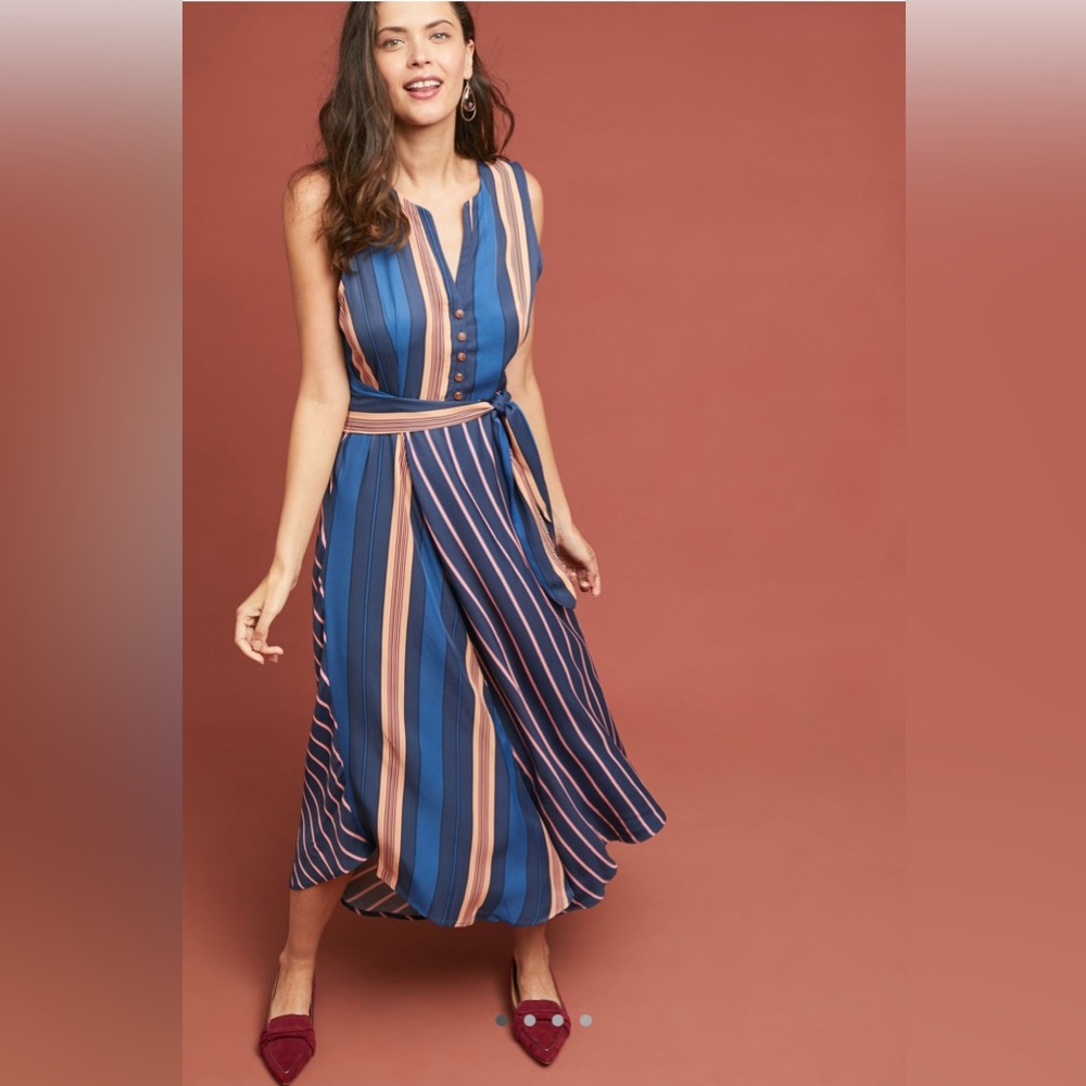 EUC Anthropologie Atalanta Front-Tie Dress // Size XL